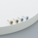 Sparkling Opal Stamen Flower Stud Earrings - MLYH585