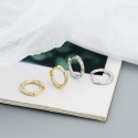 Twisted Beaded Gems Hoop Earrings - MLYH586