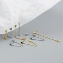 Solitaire Tassel Chain Earrings - MLYH587