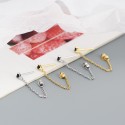 Solitaire Tassel Chain Earrings - MLYH587