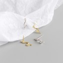 Cute Solitaire Snake Stud Earrings - MLYH588
