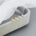 Minimalist Beaded Rhombus Stud Earrings - MLYH589