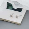 Minimalist Beaded Rhombus Stud Earrings - MLYH589