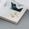Minimalist Beaded Rhombus Stud Earrings - MLYH589