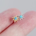 Solitaire Eight Awn Star Stud Earrings - MLYH591