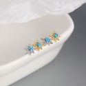 Solitaire Eight Awn Star Stud Earrings - MLYH591