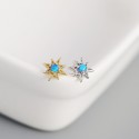 Solitaire Eight Awn Star Stud Earrings - MLYH591