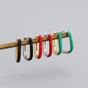 Metallic U-shaped Enamel Hoop Earrings - MLYH592