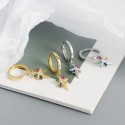 Colorful Asymmetrical Eight-pointed Star Dangle Earrings - MLYH598
