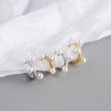 Minimalist Three Pearls Hoop Earrings - MLYH600