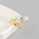 Tinfoil Textured Leaf Open Ring - MLYH603