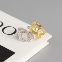 Tinfoil Textured Chain Shaped Open Ring - MLYH604