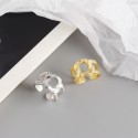 Tinfoil Textured Chain Shaped Open Ring - MLYH604