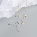 Elegant Pave Stars Pendant Necklace - MLYH605