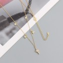 Elegant Pave Stars Pendant Necklace - MLYH605
