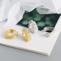 Metallic Gear Shaped Heart Hoop Earrings - MLYH609