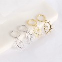 Statement Eye Outline Dangle Earrings - MLYH613
