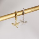 Sweet Pave Dragonfly Hoop Earrings - MLYH614