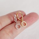 Elegant Pave Circle Dangle Earrings - MLYH616