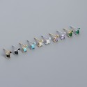 Square and Round Rhinestone Stud Earrings - MLYH621