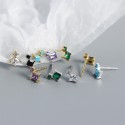 Square and Round Rhinestone Stud Earrings - MLYH621
