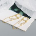 Tassel Chain with Rectangular Gem Hoop Earrings - MLYH622