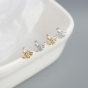 Fan-shaped Rectangular Rhinestone Stud Earrings - MLYH623