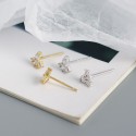 Fan-shaped Rectangular Rhinestone Stud Earrings - MLYH623
