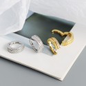 Twist and Gems Row Hoop Earrings - MLYH627