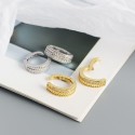 Twist and Gems Row Hoop Earrings - MLYH627