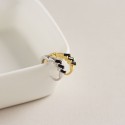 Sparkling Curve Rhinestone Hoop Earrings - MLYH628