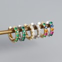 Elegant Colorful Gems Row Hoop Earrings - MLYH635