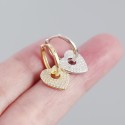 Elegant Pave Heart Hoop Earrings - MLYH638