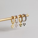 Pave Three Leaf Clover Hoop Earrings - MLYH639