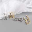 Pave Three Leaf Clover Hoop Earrings - MLYH639