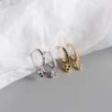 Pave Three Leaf Clover Hoop Earrings - MLYH639