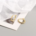 Pave Rhinestone Row Hoop Earrings - MLYH645