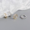 Rectangular Gems and Beaded Hoop Earrings - MLYH646
