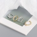 Rectangular Gems and Beaded Hoop Earrings - MLYH646