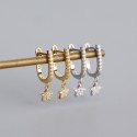 U-shaped Pave Star Dangle Earrings - MLYH647