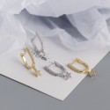 U-shaped Pave Star Dangle Earrings - MLYH647