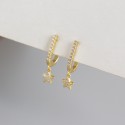 U-shaped Pave Star Dangle Earrings - MLYH647