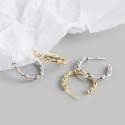 C-shaped Wire Twist Stud Earrings - MLYH650