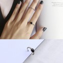 Solitaire Oval Onyx Open Ring - MLYH653