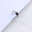 Solitaire Oval Onyx Open Ring - MLYH653