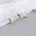 Minimalist Stacked Beaded Gems Hoop Earrings - MLYH654