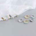 Minimalist Stacked Beaded Gems Hoop Earrings - MLYH654