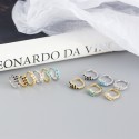 Minimalist Stacked Beaded Gems Hoop Earrings - MLYH654