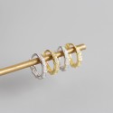 Pave Trapezoid Row Hoop Earrings - MLYH658