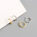 Pave Trapezoid Row Hoop Earrings - MLYH658